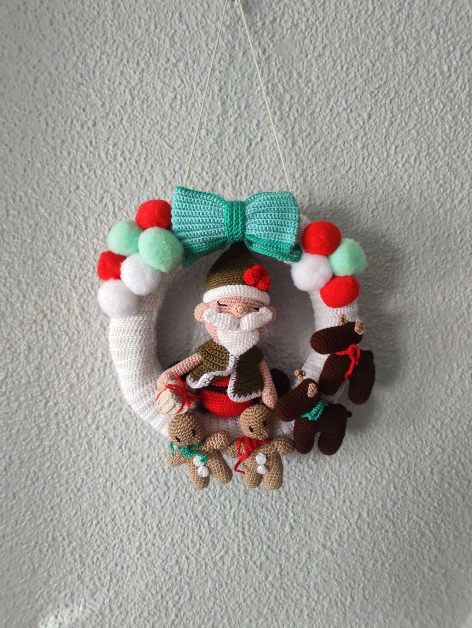 Corona papá Noel amigurumis 